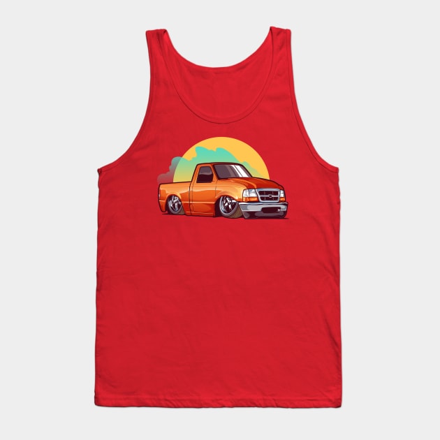 Slammed Orange Truck Tank Top by Aiqkids Design